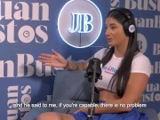 Salome Gil's vagina gets fucked hard by a sexy dwarf Juan Bustos Podcast 7/16