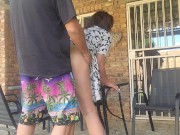 Mutual masturbation with my neighbors wife turns into outdoor creampie 7/16