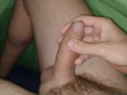 Secret jerk-off in my girlfriend's bed while she wasn't home, with cum 1/16