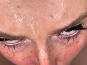 POV: you GLAZE my spit covered face | eye contact blowjob | HUGE facial 13/16