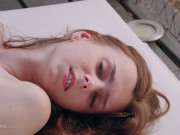 ULTRAFILMS Beautiful redhead girl Amber oiling herself and masturbating outdoors 14/16