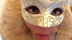 „Let Me Taste Your Cum Before We Leave." - Perfect Blowjob In Corridor Wearing My New Fur Coat Only