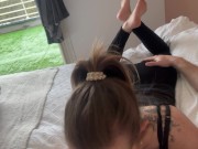 I empty his balls twice and swallow a good load of hot cum 2/16