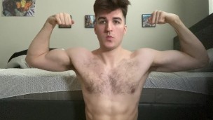 Hot White Boy Jerks BWC and Cums on his Foot