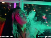 Cute goth teen sucks cock and gets creampied before going out - Mila Koi 1/16