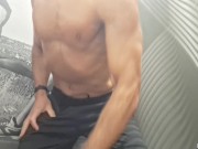 Hot Guy's Risky Dressing Room Solo: Big Cock Masturbation & Cum Explosion!