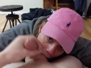 HK laughs & sucks down some tiny balls ! 15/16