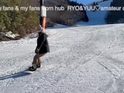 かわいい彼女とお泊まりスノーボードデート♡寝起きを襲っておはフェラ→中出しSEX！素人/カップル/ハメ撮り/スタイル抜群/温泉/浴衣/色白/美乳/英語字幕 1/16