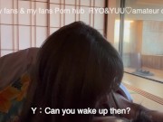 かわいい彼女とお泊まりスノーボードデート♡寝起きを襲っておはフェラ→中出しSEX！素人/カップル/ハメ撮り/スタイル抜群/温泉/浴衣/色白/美乳/英語字幕 4/16