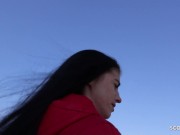 GERMAN SCOUT - Skinny Tall Teen Lana Lenani with long legs and Hair at Casting Fuck 1/16