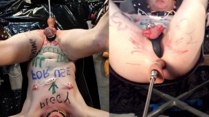 Piggy in a Sling - scenes from a wild online - bound in my sling ass being used by fucking machine