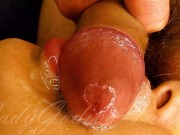 Primo piano - Pompino sensuale con bocca, lingua e labbra, leccata di palle e ingoio di sborra! 💦💦 16/16