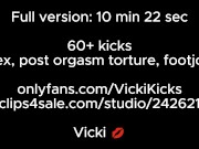 60 kick in the balls! Post orgasm! ballbusting