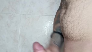 caressing myself in the shower