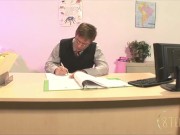 8teenhub - Watching the sexy teen Haley Sweet, as she bends over on a desk wearing only her cameltoe panties 2/16