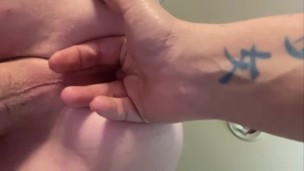 TATTOOED , REDHEAD EATS AND FINGERS HER STEPDADS ASS