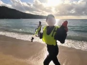 【個人撮影】ハワイ🌺部屋のカーテン全開で甘々中出しSEX♡海外旅行中の素人カップルの夜の営みを大公開♡／Japanese amateur hentai ／日本人／パイパン／色白／美少女 16/16