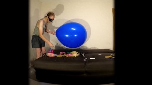 blowing up some ballons and ride them
