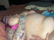 Big Tit BBW gets ass and pussy ate then fucked and takes cumshot on mouth and tits 7/16