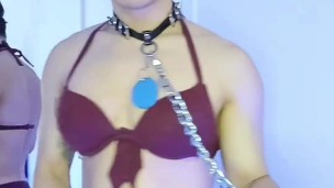 Femboy kitty in a bikini fingering & Dancing at the end