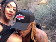 Luna Baby and Flaxk hiking in Las Vegas for a public fuck and facial 7/16