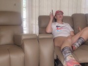 Smoking Stepsis lost a bet and had to fuck a dildo infront of me 3/16