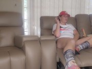 Smoking Stepsis lost a bet and had to fuck a dildo infront of me 4/16