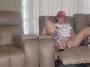 Smoking Stepsis lost a bet and had to fuck a dildo infront of me 7/16