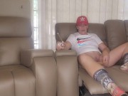 Smoking Stepsis lost a bet and had to fuck a dildo infront of me 9/16