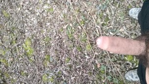 Slow motion Two big cumshots public- uncut hairy thick cock