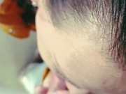 outdor  blowjob with a cigarette , jacket 12/16