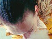 outdor  blowjob with a cigarette , jacket 13/16