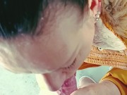 outdor  blowjob with a cigarette , jacket 14/16