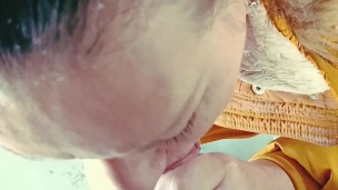 outdor blowjob with a cigarette , jacket