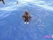 Big tits futanari babe fucking a black guy on a beach in a 3d animation 13/16