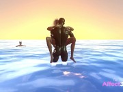 Big tits futanari babe fucking a black guy on a beach in a 3d animation 14/16
