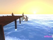 Big tits futanari babe fucking a black guy on a beach in a 3d animation 15/16