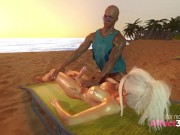 Big tits futanari babe fucking a black guy on a beach in a 3d animation 5/16