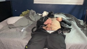 Jerkin off in my leather jacket