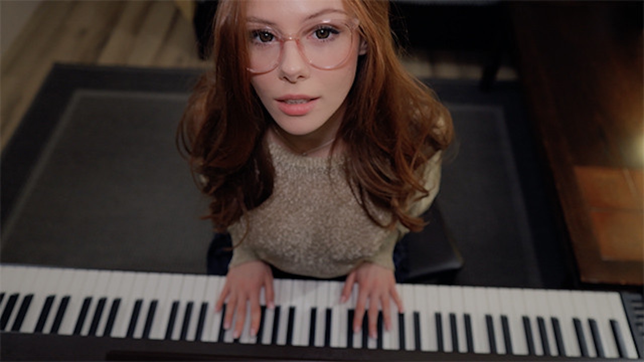 Music is fun when a student has no panties | piano lessons | SEX with  Teacher | cum on face