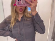 See Through Dresses Try on Haul in the changing room 18+