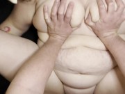 POV Chubby Wife caught me watching porn SUCKED FUCKED FEMALE ORGASM AND FACIAL 6/16