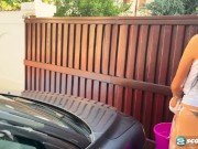 Big Tit Helen Washing Cars With Her Tits 11/16