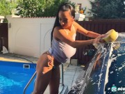 Big Tit Helen Washing Cars With Her Tits 15/16