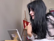 Ersties - Hot Babe Masturbates With a Dildo While Watching Porn 8/16