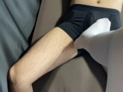 ミニスカナース姿の高身長彼女が美脚でご奉仕足コキ〈ソフトSM/足コキ/踏みつけ/巨乳/コスプレ/看護師/ストッキング/タイツ/パンスト/白タイツ/足フェチ/デカ尻/パンチラ/足裏/素人/調教〉 8/16