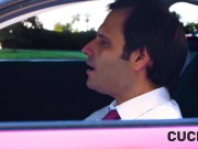 CUCK4K. Cuckolded husband observed his sexy wife having sex from behind the couch 2/16