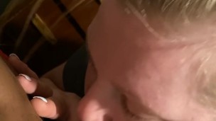 Blonde loves sucking my dick