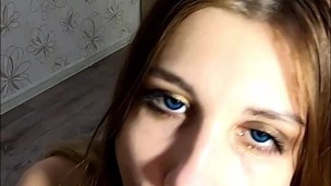 The slut sucked everything to the last drop