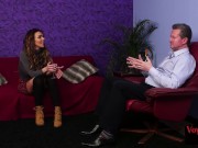 Busty British voyeur teases her wanker 3/16